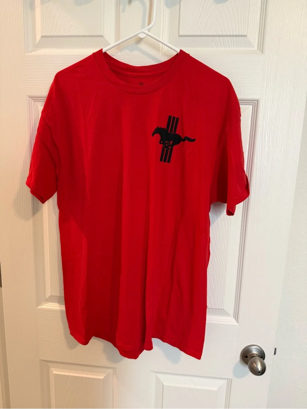 Ford Red Short-Sleeve Tee with Black Mustang Logo - Picture 1 of 3